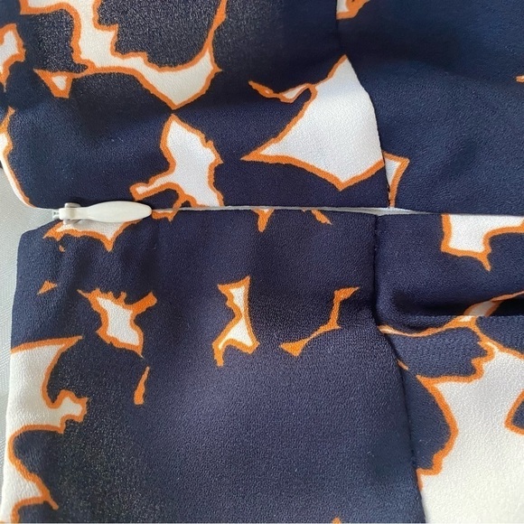 The Limited Skirt Y2K Fully Lined Navy & Orange Silky Feeling A-line Size XS - Picture 2 of 8